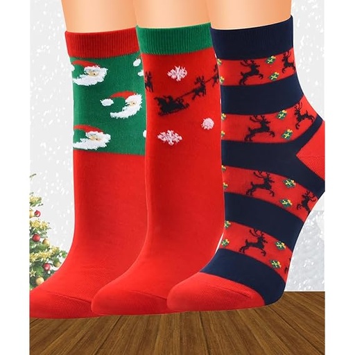 [B0DNJZY6P2] 3 pares de calcetines de invierno sólidos gruesos y cálidos para mujer, calcetines acogedores para regalo de Navidad, 2#Multicolor